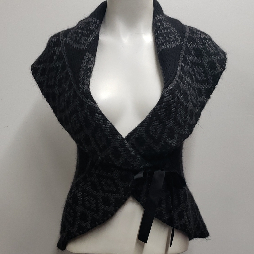 Mary Firenze Made In Italy Wrap Knit Sweater Mohair Wool Blend Women's Small
